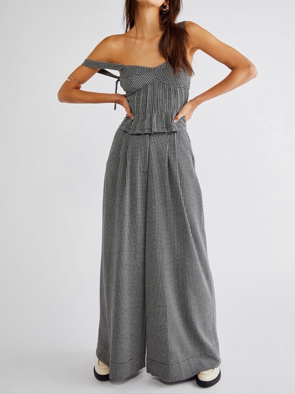 FREE PEOPLE Josie Houndstooth Two Piece Set | Size M | NWOT